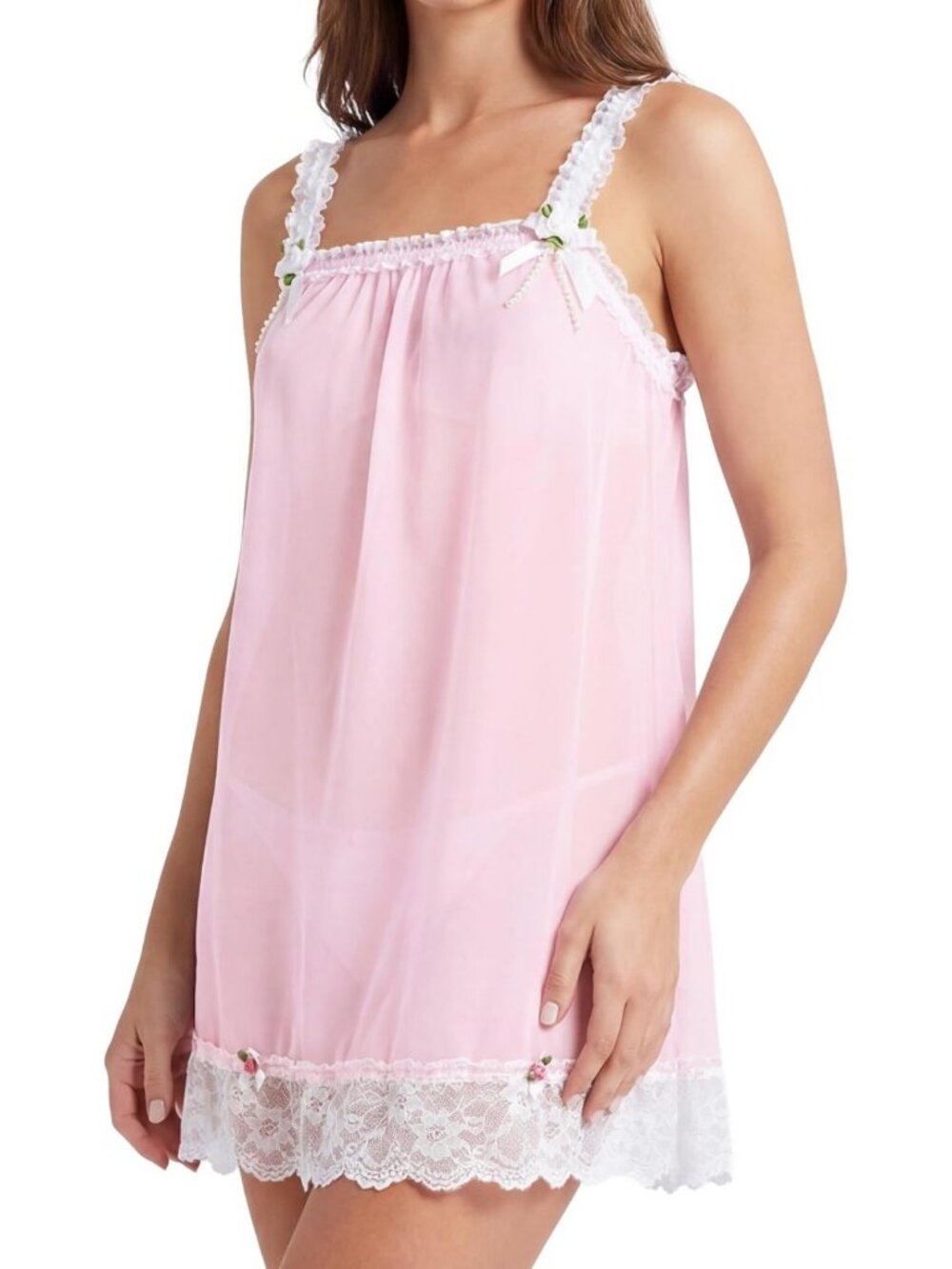 Sheer Frilly Babydoll Nightdress | Elegant Lingerie | Flirty Sleepwear for Women
